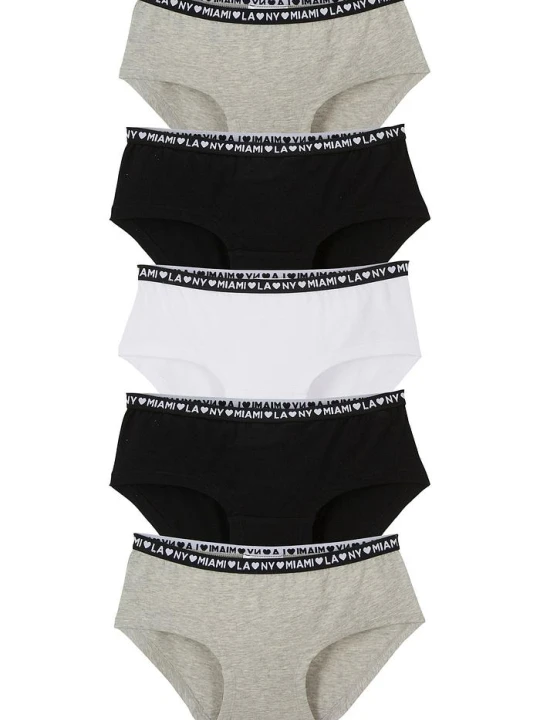 Zdjęcie produktu Figi panty z miękką bawełną (5 par) BonPrix czarny
