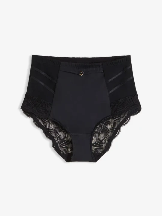 Zdjęcie produktu Figi shape z koronką o średnim stopniu modelowania BonPrix czarny