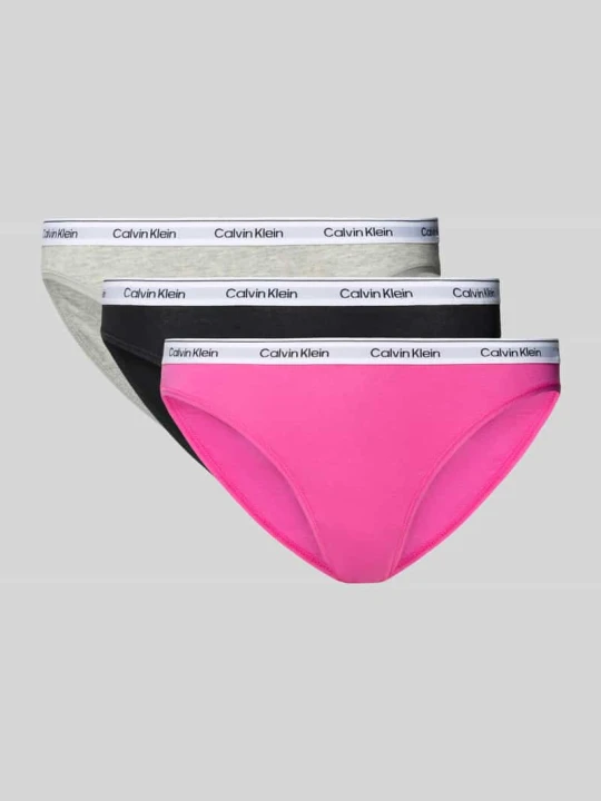 Zdjęcie produktu Figi z elastycznym pasem w zestawie 3 szt. Calvin Klein Mocnoróżowy