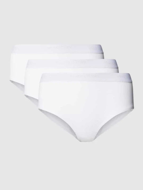 Zdjęcie produktu Figi z elastycznym paskiem z logo w zestawie 3 szt. model ‘ESSENTIALS’ Marc O'Polo Biały