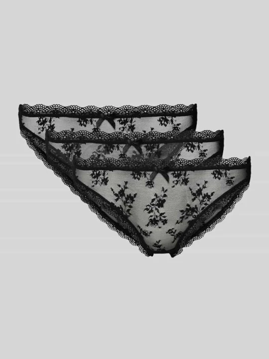 Zdjęcie produktu Figi z koronki Model 'LANA LACE' w Zestaw 3 szt. Dorina Czarny