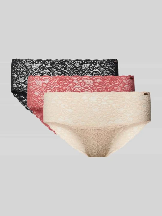 Zdjęcie produktu Figi z koronki o wygodnym kroju w zestawie 3 szt. model ‘LANA’ Dorina Czarny