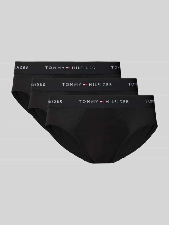 Zdjęcie produktu Figi z mieszanki bawełny w zestawie 3 szt. Tommy Hilfiger Czarny