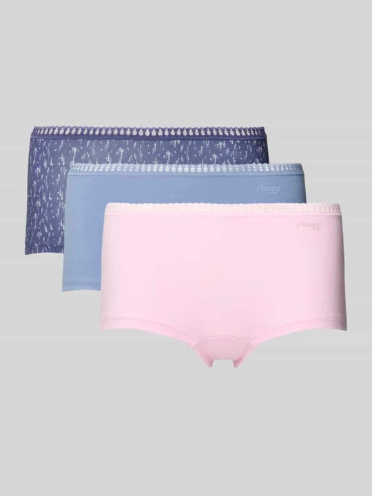 Zdjęcie produktu Figi z nadrukiem z logo w zestawie 3 szt. model ‘Crush’ Sloggi Różowy