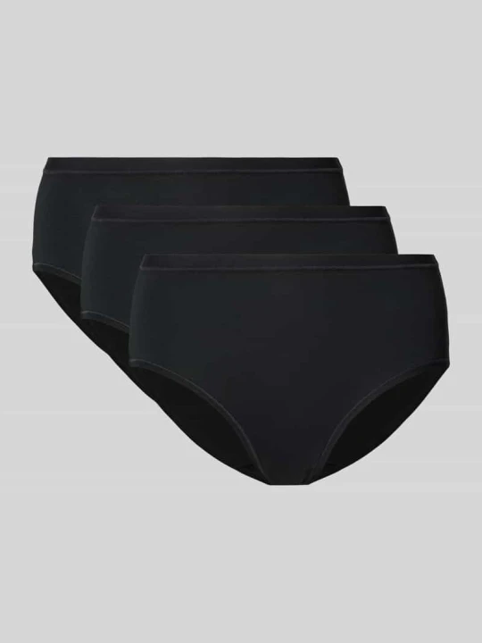 Zdjęcie produktu Figi z nadrukiem z logo w zestawie 3 szt. model ‘GO DAILY’ Sloggi Czarny