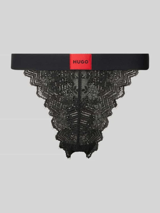 Zdjęcie produktu Figi z naszywką z logo model „LACE” Hugo Czarny