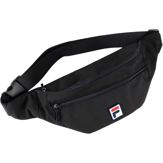 Zdjęcie produktu Fila Bissau Coated Canvas Double Zipper Waist Bag FBU0010-80009, Unisex, Czarne, nerki, poliester, rozmiar: One size