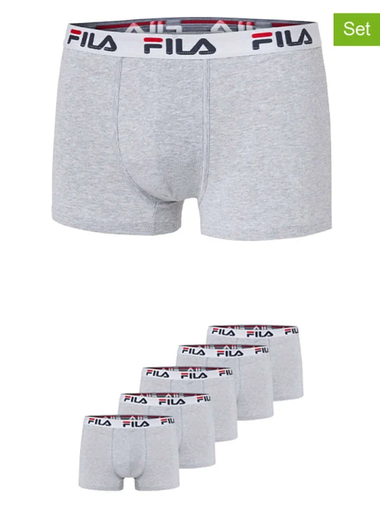 Zdjęcie produktu Fila Bokserki (5 par) w kolorze szarym rozmiar: XL