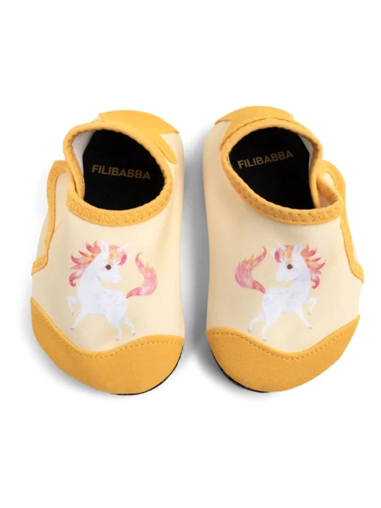 Zdjęcie produktu Filibabba Buty kąpielowe "Unicorn Shores" w kolorze żółtym rozmiar: 26/27