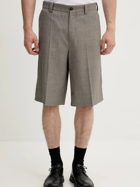 Zdjęcie produktu Filippa K szorty z domieszką wełny brązowy