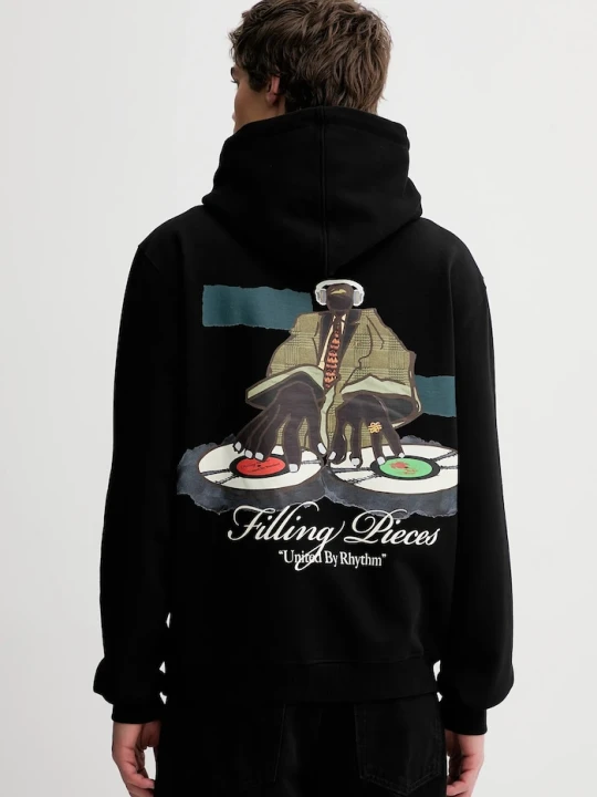 Zdjęcie produktu Filling Pieces bluza bawełniana Hoodie DJ czarny