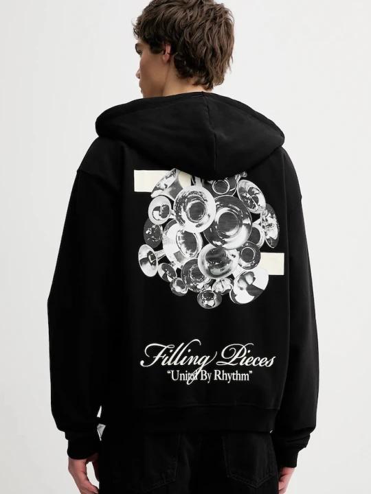 Zdjęcie produktu Filling Pieces bluza bawełniana Zip Hoodie Bouquet czarny