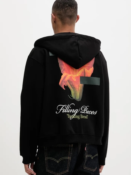 Zdjęcie produktu Filling Pieces bluza oversize męska bawełniana Zucchini czarny