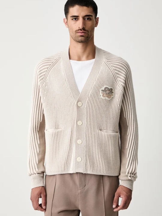 Zdjęcie produktu Filling Pieces kardigan męski z dodatkiem wełny Knit Cardigan beżowy