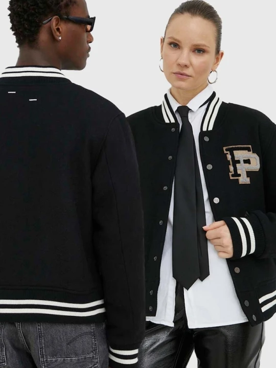 Zdjęcie produktu Filling Pieces kurtka bomber wełniana Varsity Jacket czarny