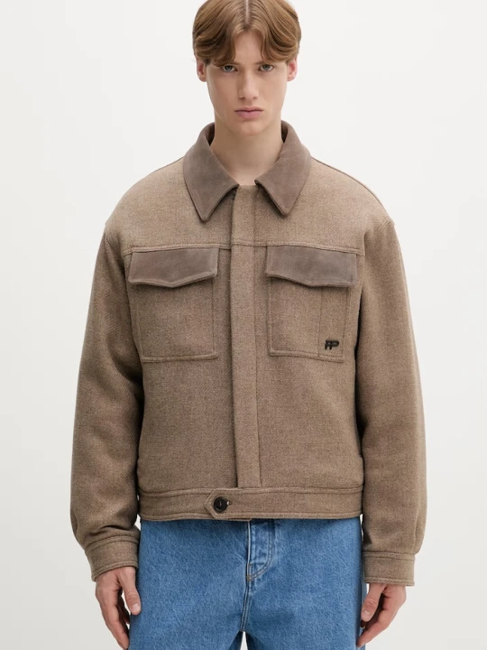 Zdjęcie produktu Filling Pieces kurtka męska z wełny Box Varsity beżowy
