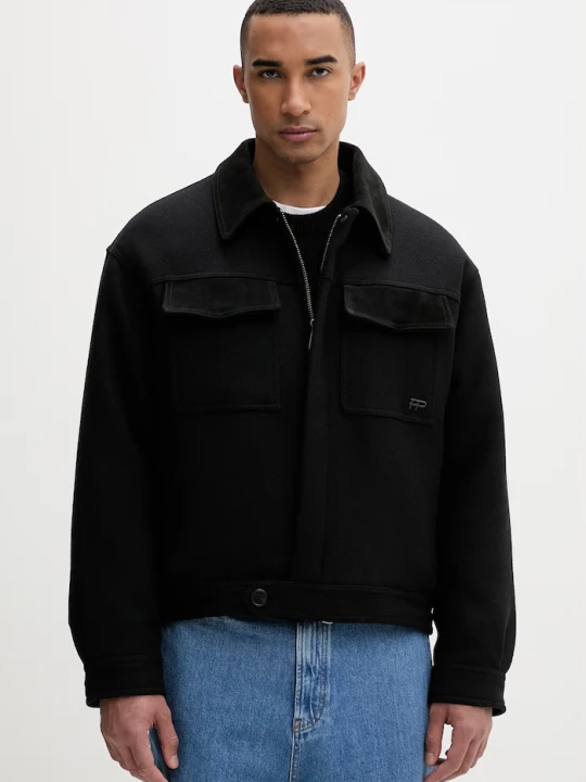 Zdjęcie produktu Filling Pieces kurtka męska z wełną Box Varsity czarny