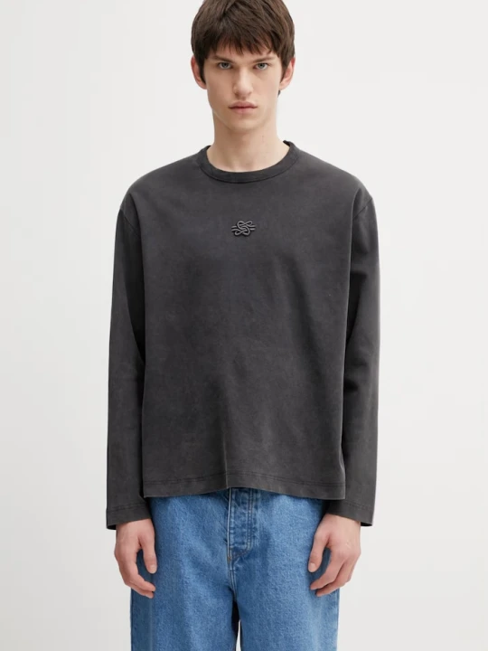 Zdjęcie produktu Filling Pieces longsleeve bawełniany Boxy Embroidered czarny