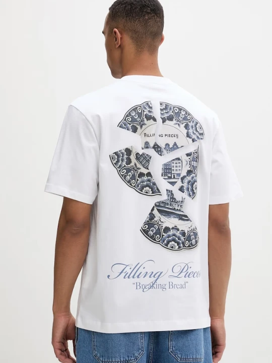 Zdjęcie produktu Filling Pieces t-shirt basic męski bawełniany Broken Plate biały