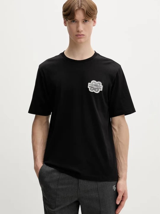 Zdjęcie produktu Filling Pieces T-shirt męski bawełniany Gowtu Tonal czarny