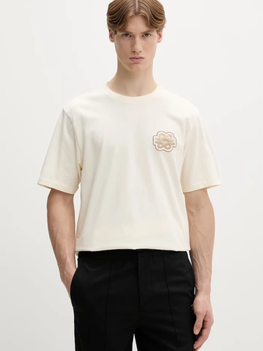 Zdjęcie produktu Filling Pieces T-shirt męski bawełniany Gowtu Tonal beżowy