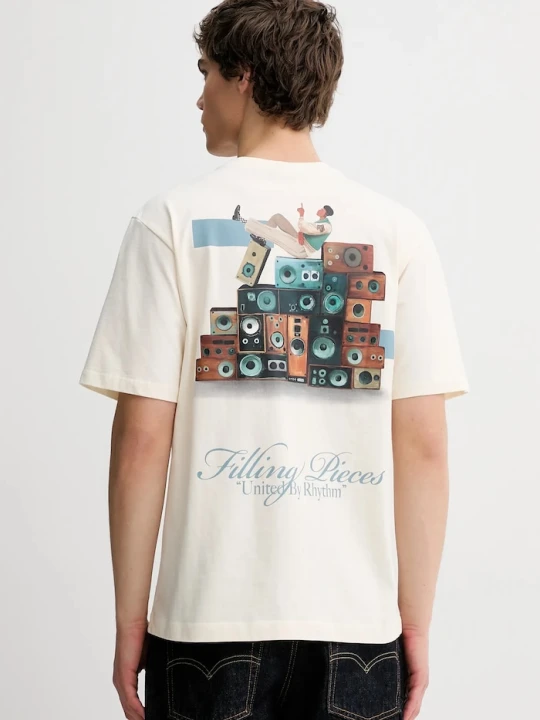 Zdjęcie produktu Filling Pieces t-shirt bawełniany Speaker Wall beżowy