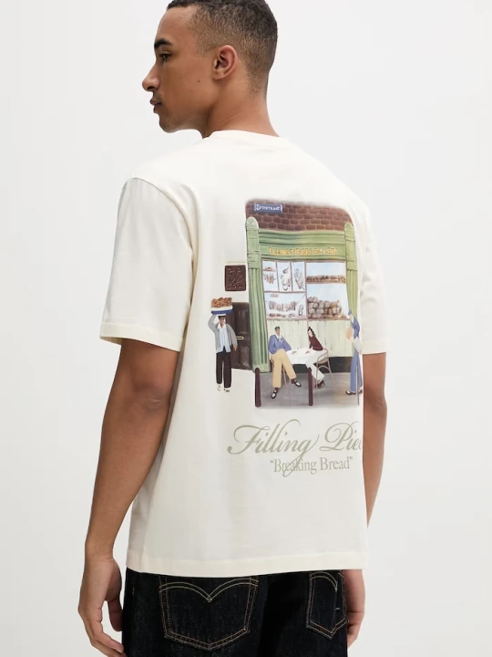 Zdjęcie produktu Filling Pieces t-shirt męski bawełniany Bakery beżowy