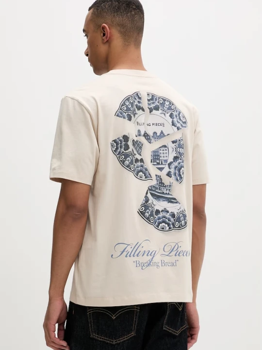 Zdjęcie produktu Filling Pieces t-shirt męski bawełniany Broken Plate beżowy