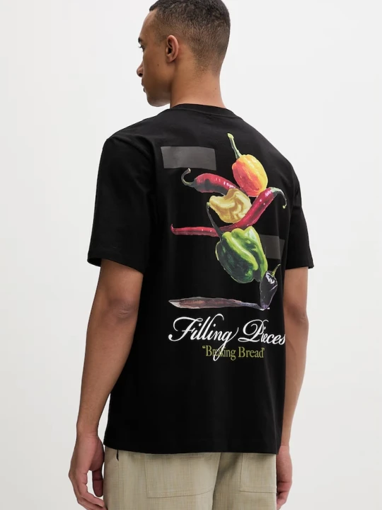 Zdjęcie produktu Filling Pieces t-shirt męski bawełniany Pepper czarny