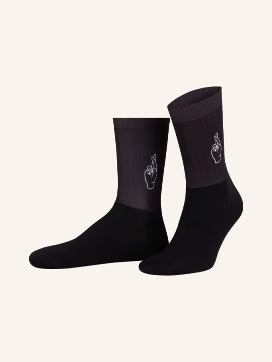 Zdjęcie produktu Fingerscrossed Skarpety Rowerowe Aero schwarz LOGO BLACK