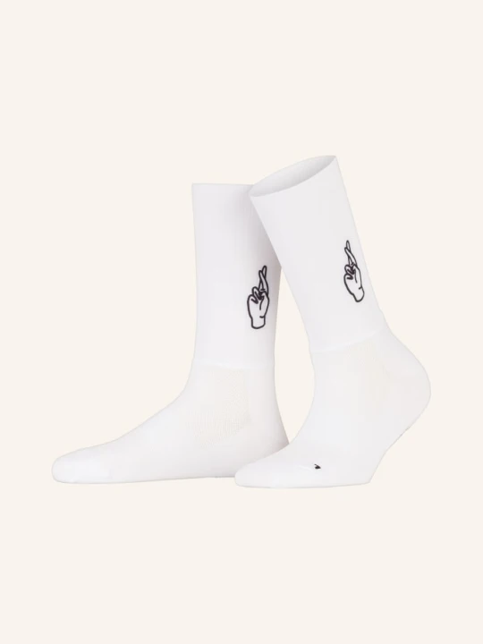 Zdjęcie produktu Fingerscrossed Skarpety Rowerowe Aero weiss LOGO WHITE