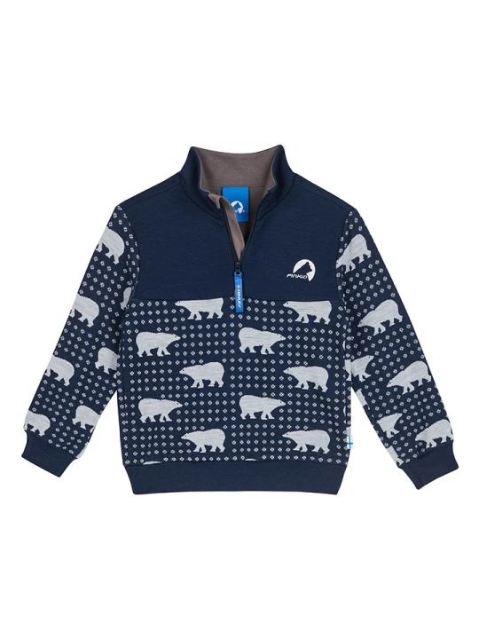 Zdjęcie produktu finkid Sweter "Masi Nordik" w kolorze niebiesko-białym rozmiar: 130 / 140