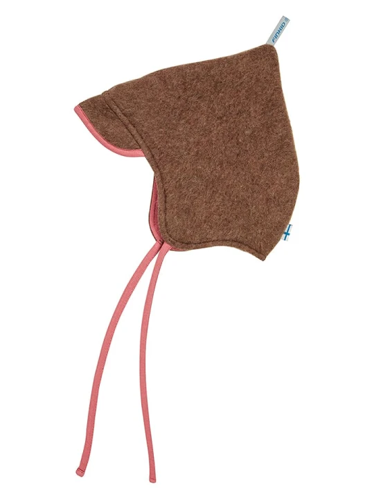 Zdjęcie produktu finkid Wełniana czapka "Popi Wool" ze wzorem rozmiar: 52 cm brązowy