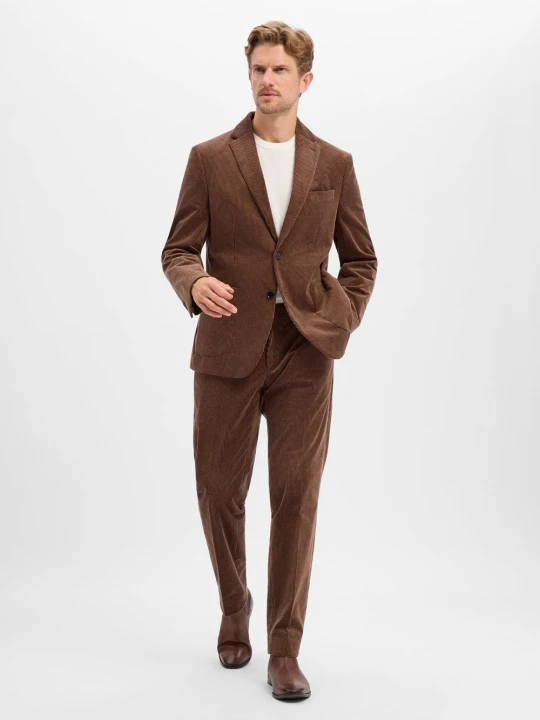 Zdjęcie produktu Finshley & Harding Garnitur Mężczyźni Modern Fit Sztruks brązowy