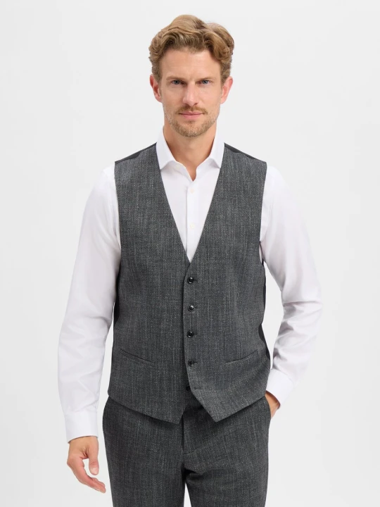 Zdjęcie produktu Finshley & Harding kamizelka z modułowym krojem Mężczyźni Modern Fit szary