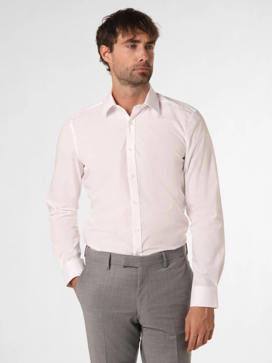 Zdjęcie produktu Finshley & Harding Koszula łatwa w prasowaniu Mężczyźni Slim Fit Bawełna biały
