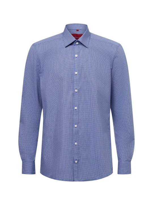Zdjęcie produktu Finshley & Harding Koszula łatwa w prasowaniu Mężczyźni Slim Fit Bawełna niebieski