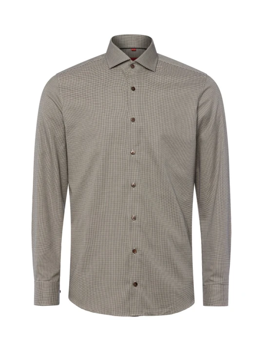 Zdjęcie produktu Finshley & Harding Koszula - non-iron Mężczyźni Slim Fit Bawełna beżowy | czarny