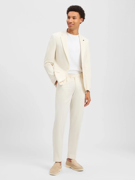 Zdjęcie produktu Finshley & Harding London Garnitur - Brixdon-11-Hudson Mężczyźni Slim Fit biały
