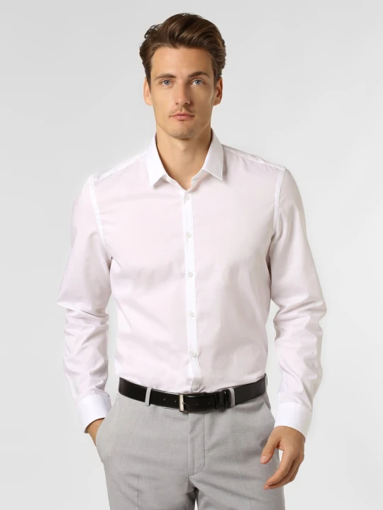 Zdjęcie produktu Finshley & Harding London Koszula Mężczyźni Slim Fit Bawełna biały