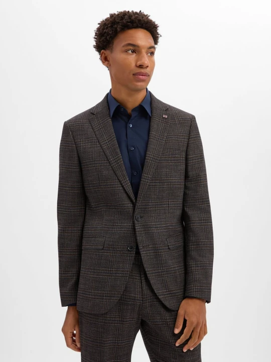 Zdjęcie produktu Finshley & Harding London marynarka z modułowej kolekcji Mężczyźni Slim Fit brązowy | niebieski
