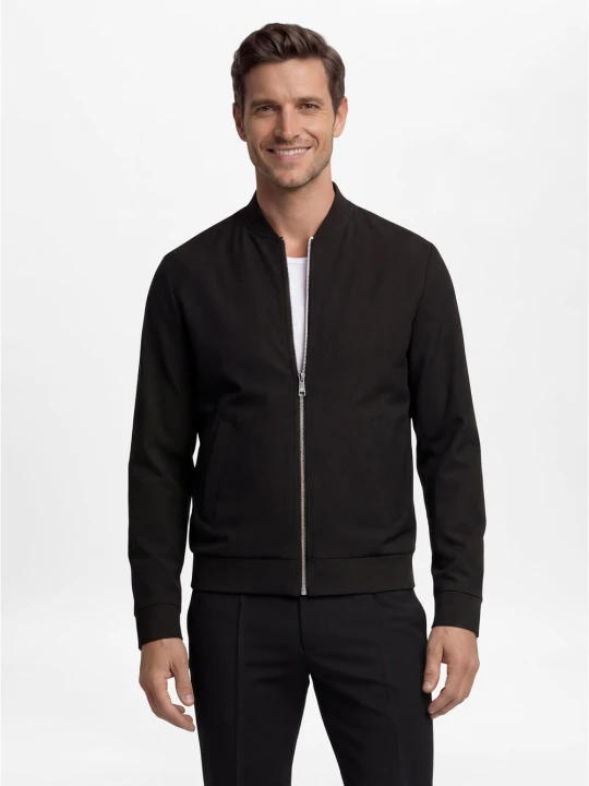 Zdjęcie produktu Finshley & Harding London bluza modułowa - Dean Mężczyźni Slim Fit czarny