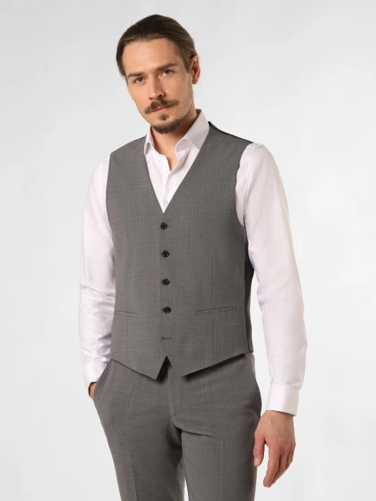 Zdjęcie produktu Finshley & Harding London kamizelka modułowa - Wesdon Mężczyźni Slim Fit Sztuczne włókno szary
