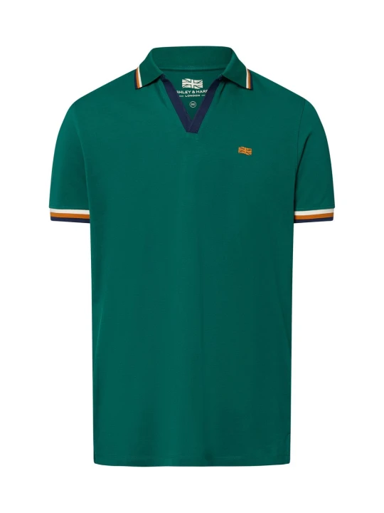 Zdjęcie produktu Finshley & Harding London koszulka polo - Hector Mężczyźni Bawełna zielony