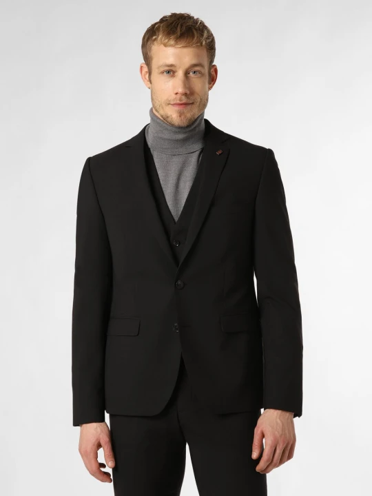Zdjęcie produktu Finshley & Harding London marynarka od garnituru modułowego Mężczyźni Slim Fit Sztuczne włókno czarny