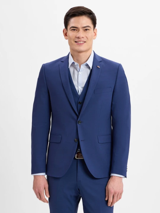 Zdjęcie produktu Finshley & Harding London marynarka od garnituru modułowego Mężczyźni Slim Fit Sztuczne włókno niebieski