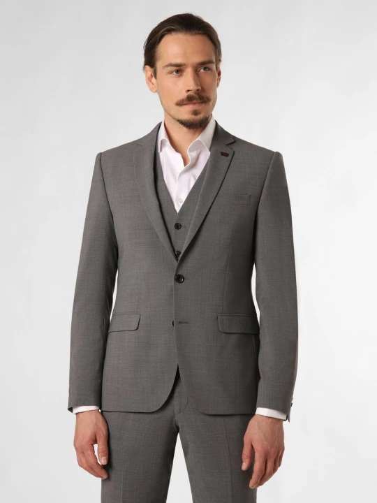 Zdjęcie produktu Finshley & Harding London marynarka od garnituru modułowego Mężczyźni Slim Fit Sztuczne włókno szary