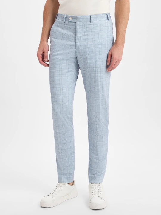 Zdjęcie produktu Finshley & Harding London spodnie garniturowe - Hoxdon Mężczyźni Slim Fit niebieski