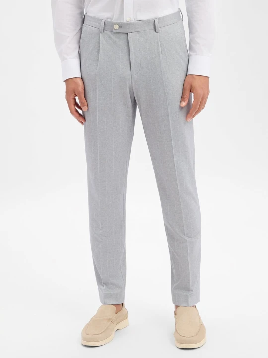 Zdjęcie produktu Finshley & Harding London spodnie garniturowe Mężczyźni Slim Fit szary