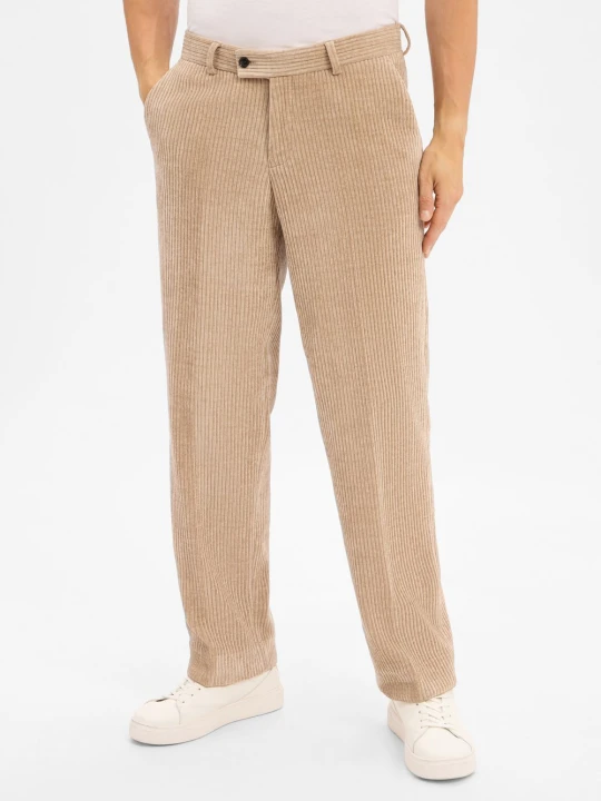 Zdjęcie produktu Finshley & Harding London Spodnie - Ben Mężczyźni Comfort Fit Sztruks beżowy